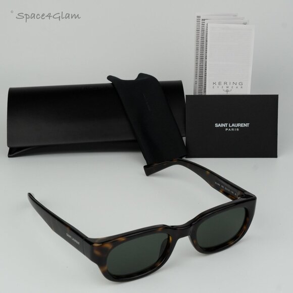 BRAND NEW Saint Laurent SL642 002 Dark Havana Grey Cat Eye Unisex Sunglasses - Picture 4 of 10